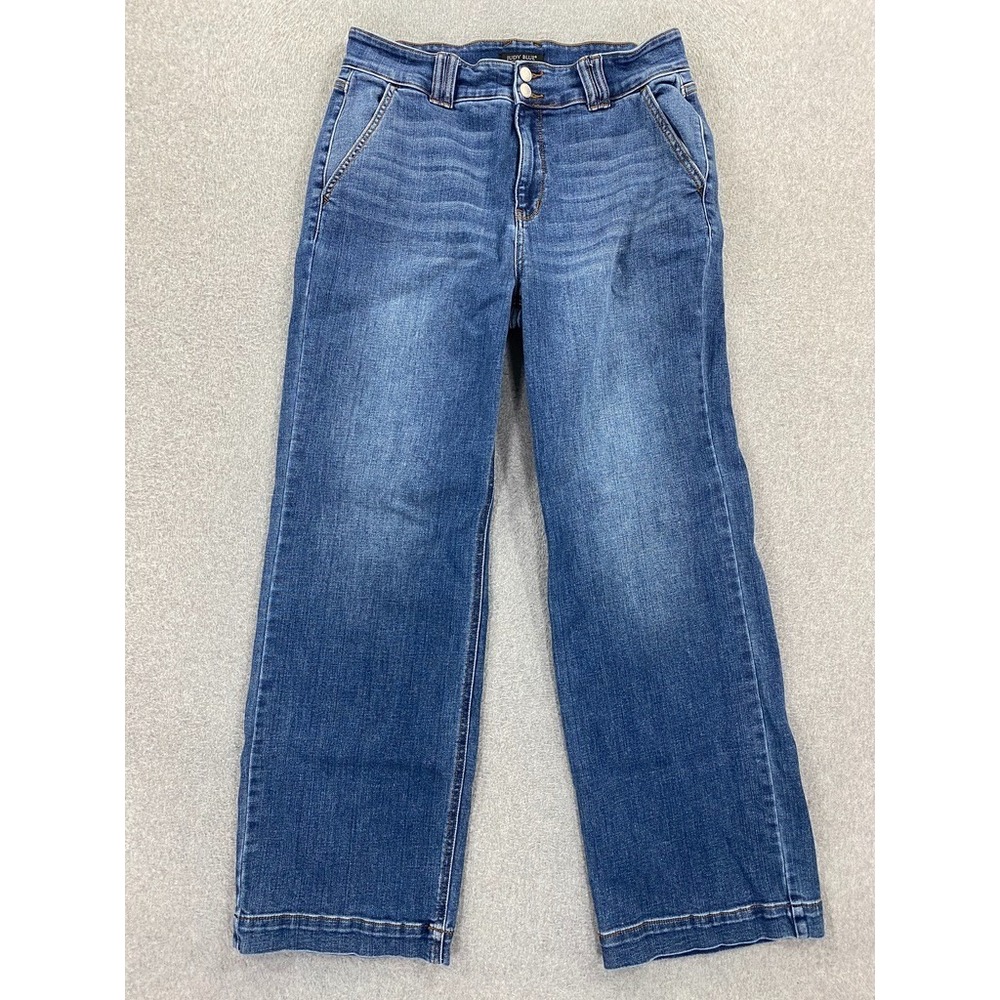 Judy Blue Retro Wide‎ Leg High Waisted Jeans Womens 15/32 Medium Wash Button